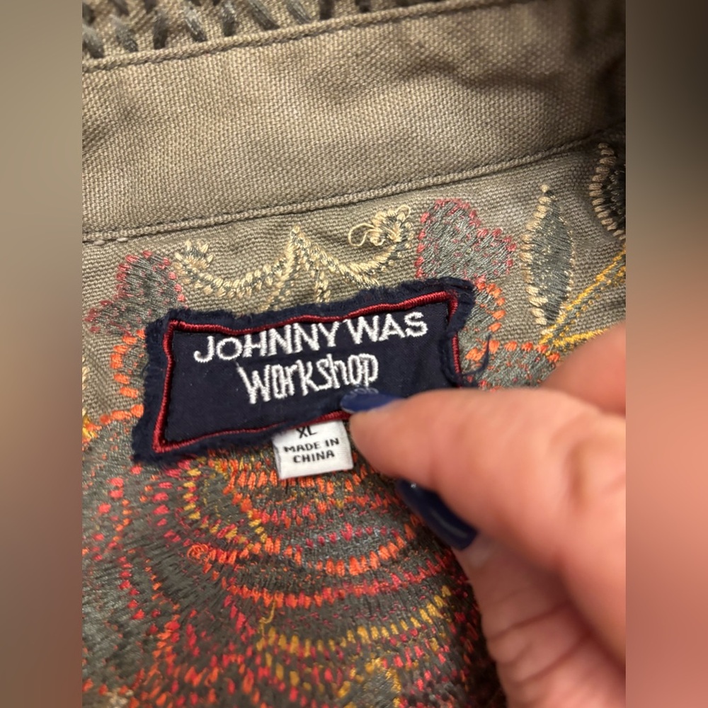 Johnny Was Violette Eyelet Embroidered Military Jacket XL - Picture 14 of 15